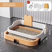 Toilette pour chien extra-large en gros, intégrée, à panneau plat, anti-éclaboussures, double couche, design amovible pour un nettoyage facile
