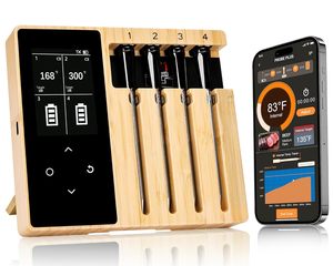 Thông minh Bluetooth không dây thịt Nhiệt kế TFT màn hình hiển thị 4 đầu dò lò nướng, nướng, Nhiệt kế thực phẩm - Product Image 1