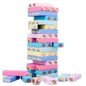 Blocs d'empilage en <span class=keywords><strong>bois</strong></span> pour enfants, 51 pièces, design animal coloré, jouet éducatif pour enfants de 4 à 6 ans - Product Image 4