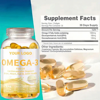 Compléments alimentaires Solilan OEM Omega-3 6 9 en gélules molles, vitamine EPA DHA, huile d'algues, halal, 1000 mg, huile de poisson végétalienne, capsules molles d'oméga 3 6 9