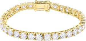 Moissanite tennis bracelet 925 <b>silver</b> plated 14k gold 3-6.5mm D Color VVS1 Round Cut bracelets <b>for</b> women <b>Men</b> Gift - Product Image 5