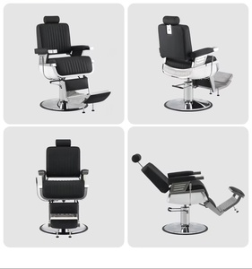 Winplus Salon de coiffure professionnel moderne inclinable antique classique vintage noir robuste Belmont Barber Shop Chaise de barbier pour hommes - Product Image 3