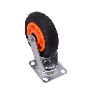 Wholesale 150mm 6 Inch Solid Wheels Trolley Plate Swivel Rubber Caster Wheel for Hand Trolley <strong>Carts</strong> - Product Image 5