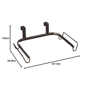 JH-Mech Étagère de sac à ordures de <span class=keywords><strong>cuisine</strong></span> personnalisée facile à installer Support de sac <span class=keywords><strong>poubelle</strong></span> en métal suspendu noir pour porte d'armoire et placards - Product Image 2