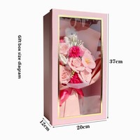 Oso de Jabón Artesanal Ecológico para el Día de San Valentín, Ramo de Flores en Caja de Regalo, con Certificación MSDS, Regalo Romántico