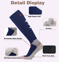 Chaussettes de football pré-découpées en tissu éponge respirant, antidérapantes et épaisses, avec logo personnalisé OEM Glacier