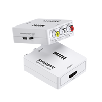 Mini Convertidor AV a HDTV 1080P con Escalador, Kit Completo, Entrada RCA CVBS AV a Salida HDTV, Adaptador con Cables, Certificado CE