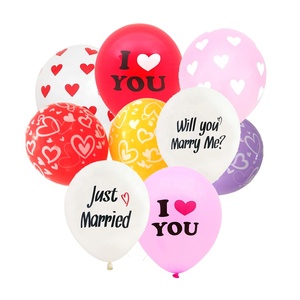 Decoración para fiesta de cumpleaños, aniversario de boda, Día de San Valentín, globo de látex de 10 pulgadas con impresión personalizada de te amo y logotipo. - Product Image 4