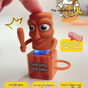 Llavero Tung Sahur, decoración de escritorio, botón de presión, juguete para aliviar el estrés, figura Meme creativa, Colección italiana Brainrot, ventas al por mayor - Product Image 2