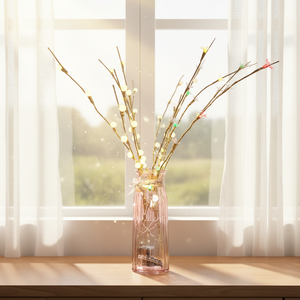 Lumières de Noël à piles en forme de branches de cerisier, lumières LED pour la décoration de la pièce, éclairage de fête - Product Image 2