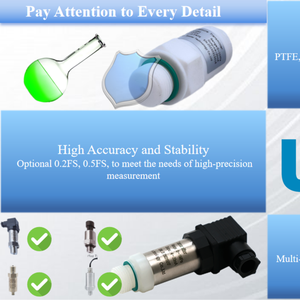 جهاز إرسال ضغط مضاد للتآكل 4 ~ 20mA/<span class=keywords><strong>0</strong></span>-<span class=keywords><strong>10V</strong></span> معتمد من الفولاذ المقاوم للصدأ-1 بار ~ <span class=keywords><strong>0</strong></span> ~ 25 بار مع غشاء PTFE - Product Image 6