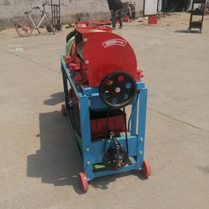 Mini Cosechadora de Granos Eléctrica, Trilladora de Trigo, Doble Ventilador, Multifuncional, con Transmisión por Engranajes, Color Rojo - Product Image 1