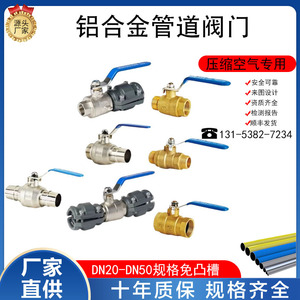 Vanne à boisseau sphérique Nine Horses DN50 en alliage d'aluminium, raccord rapide, contrôle de débit direct, haute pression pneumatique - Product Image 2