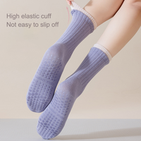 Chaussettes de yoga, de danse et de Pilates respirantes en coton double couche de haute qualité avec logo personnalisé, faible MOQ, antidérapantes et à grip renforcé