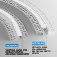 Profilé LED en aluminium flexible et courbé, éclairage linéaire encastré au plafond, bande lumineuse circulaire en arc avec diffuseur