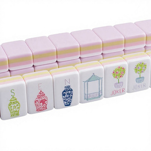 Luxury 160 Pcs American <b>Mahjong</b> Tiles Multi- Layer Engraved Acrylic <b>Mahjong</b> Purple Pink Singapore <b>Mahjong</b> <b>Set</b> - Product Image 5