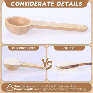 Cuillère doseuse écologique en bois et bambou à manche court, différentes capacités pour poudre de protéines, café, masque en poudre - Product Image 5