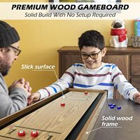 2 in 1 Permainan Papan Kayu Shuffleboard dan Curling