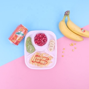 Split Kids Plate Bpa Free Milk <strong>Cereal</strong> Partition <strong>Plastic</strong> <strong>Bowl</strong> with Custom - Product Image 3