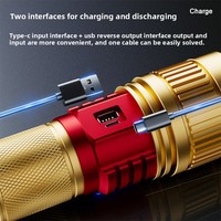 Lampe torche de camping multifonctionnelle en gros, puissante, longue autonomie, laser blanc, zoom haute puissance