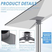Adaptador de Tubo Starlink Gen 3, Soporte para Mástil de 25-53 mm, Compatible con Starlink V3/V4, Conector de Base Triangular de Metal Resistente a la Intemperie