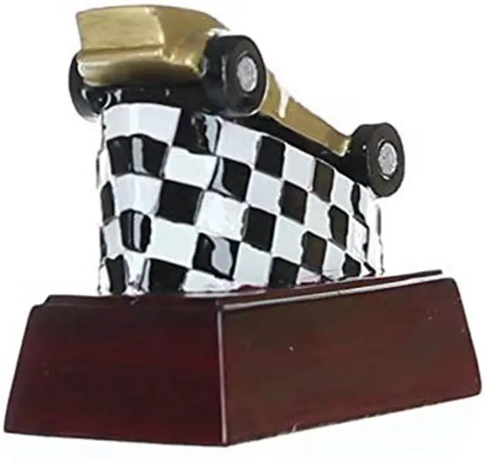 Polyresin/Hars Decennium Awards Pinewood Derby Kleur Hars Trofee-Scout Racing Award - 4 Inch Tall-Gegraveerd plaat Op Verzoek