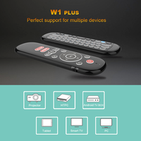 Souris aérienne sans fil 2.4G W1 PLUS avec gyroscope, télécommande, mini clavier pour Android TV BOX / Windows / Linux