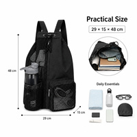 Sac à dos léger en maille avec cordon de serrage et logo personnalisé, sac de sport étanche en tissu Oxford pour gym, natation et plage, vente en gros OEM