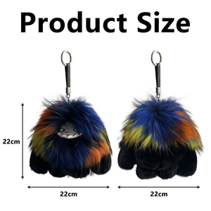 ตุ๊กตาเร็กซ์แรบบิทและตานูกิเยติสุดน่ารัก พร้อมพวงกุญแจขนปุยสำหรับตกแต่งกระเป๋า ของขวัญแสนอบอุ่นเพื่อมอบให้เพื่อนที่คุณรักในทุกๆ วัน - Product Image 2