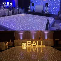 Carreaux de piste de danse Starling à LED Starlight sans fil pour mariage, étoile blanche et noire