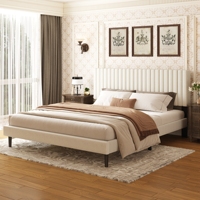 Cadre de lit en tissu velours capitonné réglable de luxe pour mobilier de chambre moderne, gris, durable et fiable