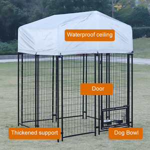 Tube carré Heavy Duty Amovible Grand Chenil pour chien Pet Carrier Playpen Pet Exercise Iron Fence <span class=keywords><strong>Dog</strong></span> Puppy Run Cage - Product Image 5