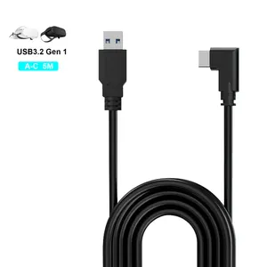 Carga de alta velocidad 60W PD 5Gbps 3M 5M USB 3,2 gen1 Tipo C Cable para cable de enlace VR