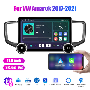 11.8 "diamant double boutons 2K QLED écran 2 Din Android autoradio pour <span class=keywords><strong>VW</strong></span> <span class=keywords><strong>Amarok</strong></span> 2017-2021 stéréo Android Auto Carplay - Product Image 4