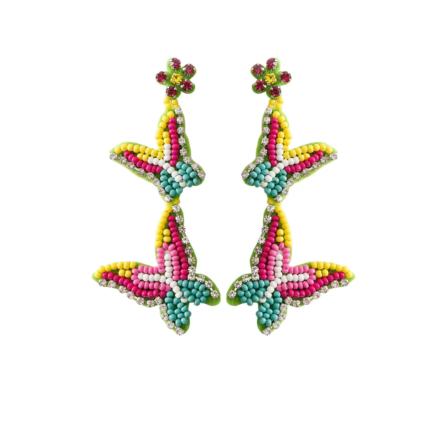 Fashion Bohemian Earring Women Jewelry Customized Handmade Cute Animal Seed Beaded Butterfly Earrings for girls