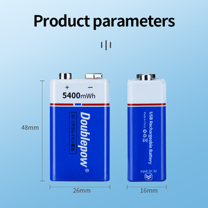 Packs de batteries lithium-ion Doublepow 5400mWh 9V avec port de charge USB Type C pour jouets et bateaux - Product Image 4