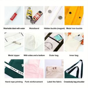 Wholesale Blank Custom Color Canvas Tote <b>Bags</b> for Women Large Capacity Reusable Grocery <b>Long</b> Handle Custom Logo Custom Packing - Product Image 4