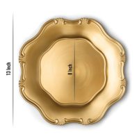 Assiettes baroques de 13 pouces rondes en plastique avec fleurs en dentelle pour fête de mariage, dîner et réception de mariage