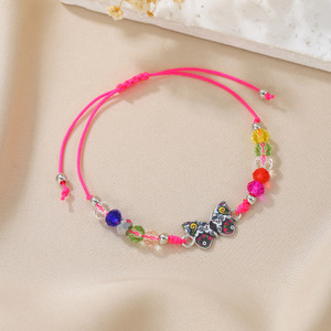Colorful Woven Butterfly <b>Bracelet</b> Zinc Alloy <b>Crystal</b> Beaded Jewelry Unisex Gift Fashion <b>Bracelets</b> - Product Image 2