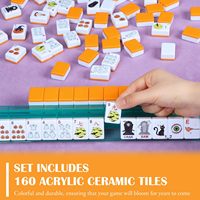 Mahjong américain de luxe moderne sur le thème d'Halloween, motif citrouille mignon, en acrylique premium, portable, pour poker, divertissement familial et de fête