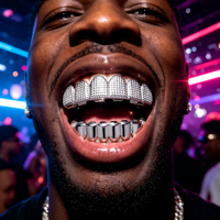 Bijoux dentaires hip-hop texturés et polis à haute brillance. Grilles en acier inoxydable OEM/ODM directement de l'usine, livraison rapide, accessoires rappeurs