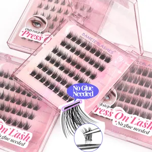 Bameier Private Label Invisible Band Cluster Lashes 8-20mm Pre-Bonded Press On Diy Eyelash Extension