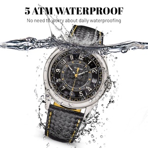 Montre pour homme avec cadran à aiguilles en acier inoxydable de luxe personnalisé avec nom, mouvement à quartz japonais, cristal saphir, résistance à l'eau 5 BAR - Product Image 4