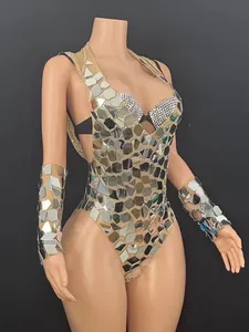 Combinaison en mousseline de soie à capuche super scintillante, style A-line, tenue de performance mystérieuse pour DJ féminine de luxe, la plus belle - Product Image 6