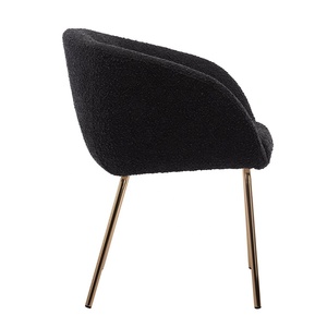 Phòng Khách Hiện Đại Trắng Đen Accent <span class=keywords><strong>Lounge</strong></span> Sherpa Vải Boucle Ghế Ăn - Product Image 3