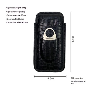 Étui à cigares portable de luxe givré style pastoral avec coupe-cigares intégré pour cigares et cigarettes – Offre spéciale - Product Image 2