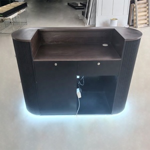 <span class=keywords><strong>Scrivania</strong></span> Reception a L Piccola Versatile Moderna <span class=keywords><strong>Vintage</strong></span> Nera per Ospedale Hotel Bar Ufficio in Legno - Product Image 6