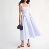 Robe d'été décontractée sans manches à imprimé floral pour femme, grande jupe évasée patchwork, longueur midi, idéale pour la plage et les vacances, vente en gros, personnalisation OEM