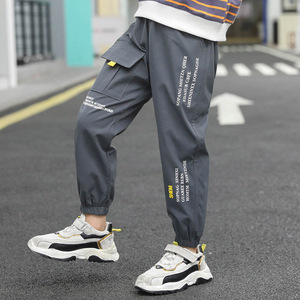 Pantalon cargo à grandes poches imprimé lettres noir kaki, best-seller en ligne, pantalon pas cher pour enfants, fabriqué en Chine - Product Image 3