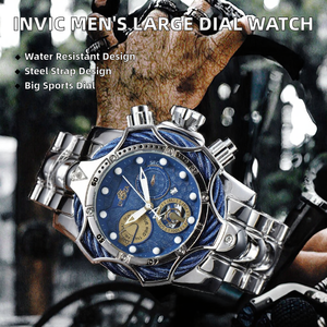 Reloj Deportivo <span class=keywords><strong>INVIC</strong></span> para Hombre con Esfera Grande, Caja de Aleación de 15 mm de Grosor, Correa de Acero Inoxidable, Movimiento de Cuarzo, Resistente al Agua - Product Image 4